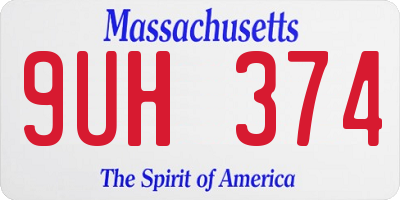 MA license plate 9UH374