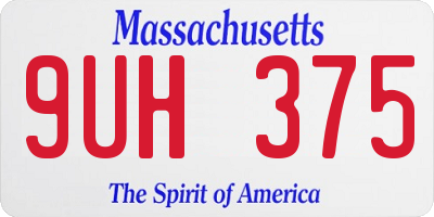 MA license plate 9UH375