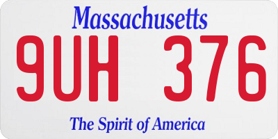 MA license plate 9UH376