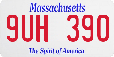 MA license plate 9UH390