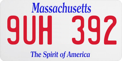 MA license plate 9UH392