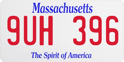 MA license plate 9UH396