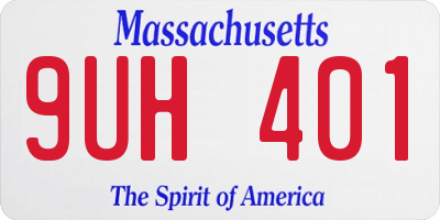 MA license plate 9UH401