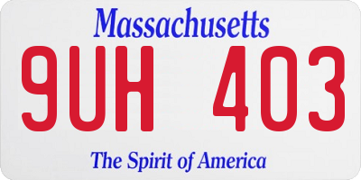 MA license plate 9UH403