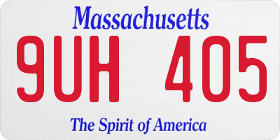 MA license plate 9UH405