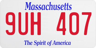 MA license plate 9UH407