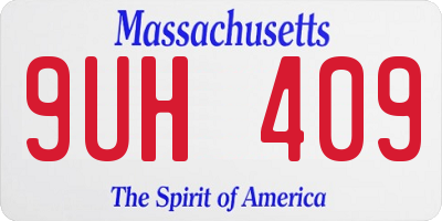 MA license plate 9UH409