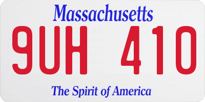 MA license plate 9UH410