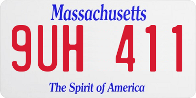 MA license plate 9UH411