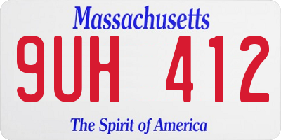 MA license plate 9UH412