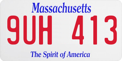 MA license plate 9UH413