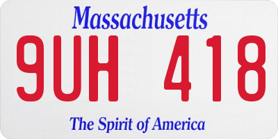 MA license plate 9UH418