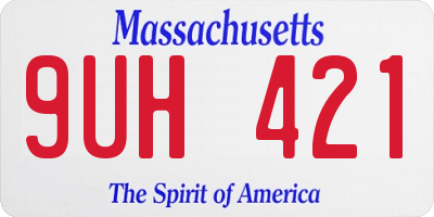 MA license plate 9UH421