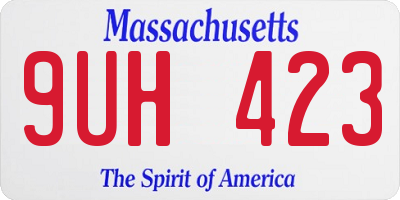 MA license plate 9UH423