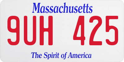MA license plate 9UH425