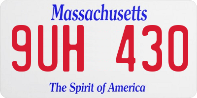 MA license plate 9UH430