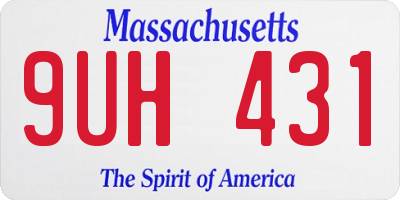 MA license plate 9UH431
