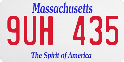 MA license plate 9UH435