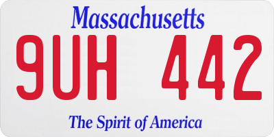 MA license plate 9UH442