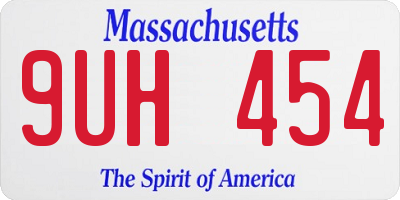 MA license plate 9UH454