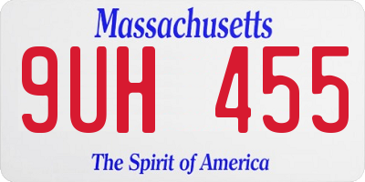 MA license plate 9UH455