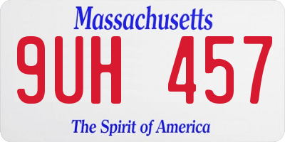MA license plate 9UH457