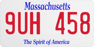 MA license plate 9UH458