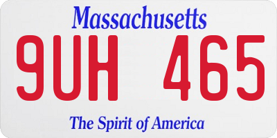 MA license plate 9UH465