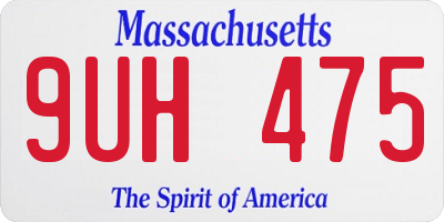 MA license plate 9UH475