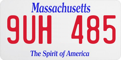 MA license plate 9UH485
