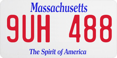 MA license plate 9UH488