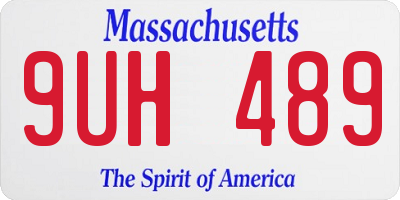 MA license plate 9UH489