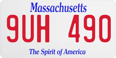 MA license plate 9UH490