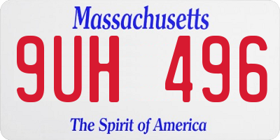 MA license plate 9UH496