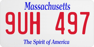 MA license plate 9UH497