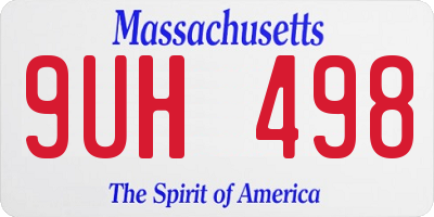 MA license plate 9UH498