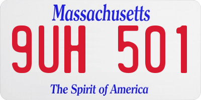 MA license plate 9UH501