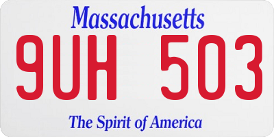 MA license plate 9UH503