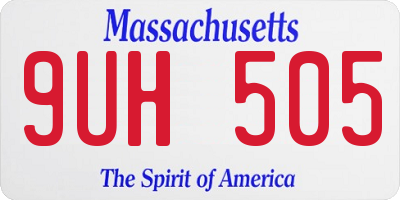 MA license plate 9UH505