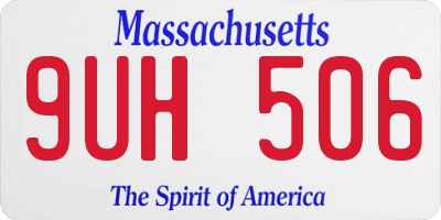 MA license plate 9UH506