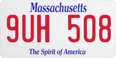 MA license plate 9UH508