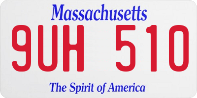 MA license plate 9UH510