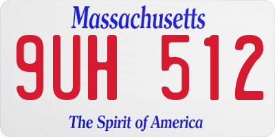 MA license plate 9UH512