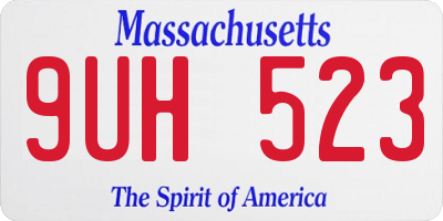 MA license plate 9UH523
