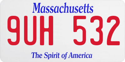 MA license plate 9UH532