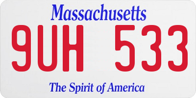MA license plate 9UH533