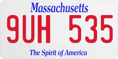 MA license plate 9UH535