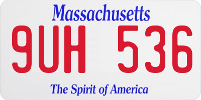MA license plate 9UH536
