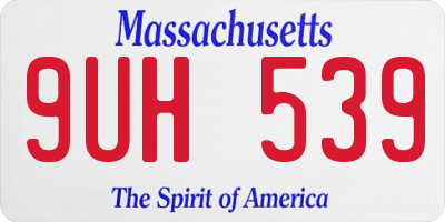 MA license plate 9UH539