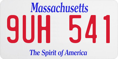 MA license plate 9UH541